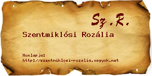 Szentmiklósi Rozália névjegykártya