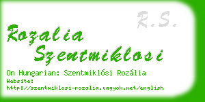 rozalia szentmiklosi business card