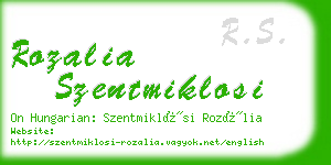 rozalia szentmiklosi business card